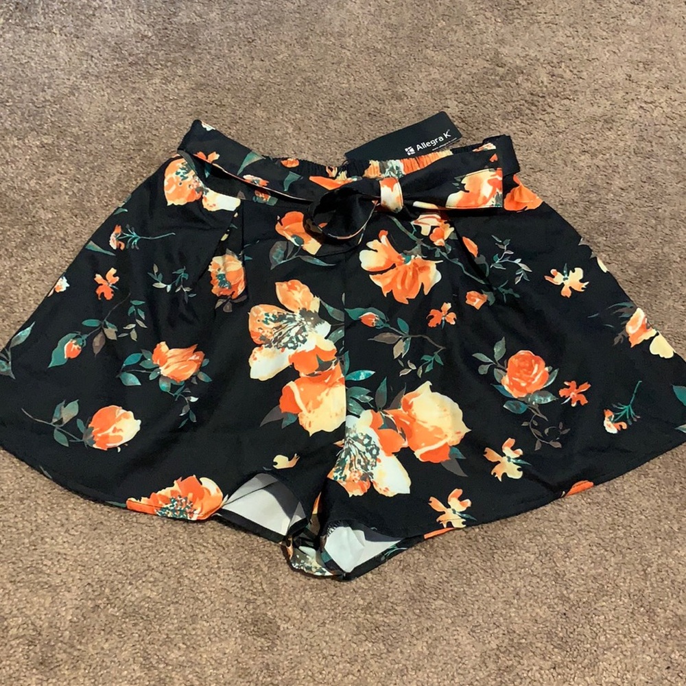 Allegra K Tie-waist Shorts